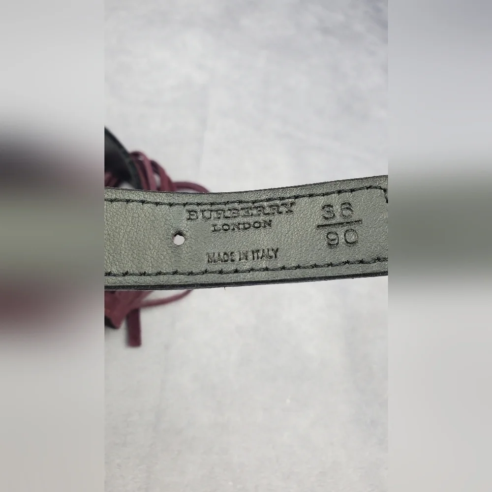 Burberry‎ Women's Maroon Suede belt Made In Italy Size 36